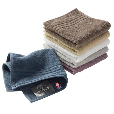 Носовой платок Imabari Towel Towel Набор из 6 полотенец, ассорти, 6 цветов 01 25 x 25 см Хлопок Высокоабсорбирующий Прочный Однотонный Сделано в Японии HOTEL'S