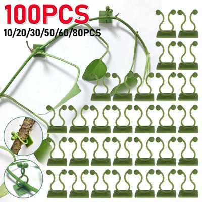 100-10 ШТ. Настенные зажимы для растений, самоклеящиеся фиксирующие пряжки, крючки-крепления, фиксирующие зажимы для вьющихся растений в саду