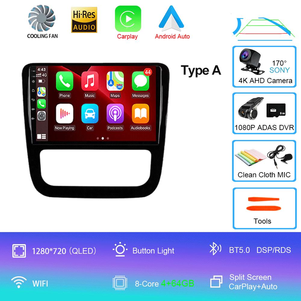 Android 14 Car Radio For Volkswagen EOS Scirocco 3 III Mk3 2008 2009 2010 2011 2012-2014 Multimedia Player WIFI+4G Carplay Auto