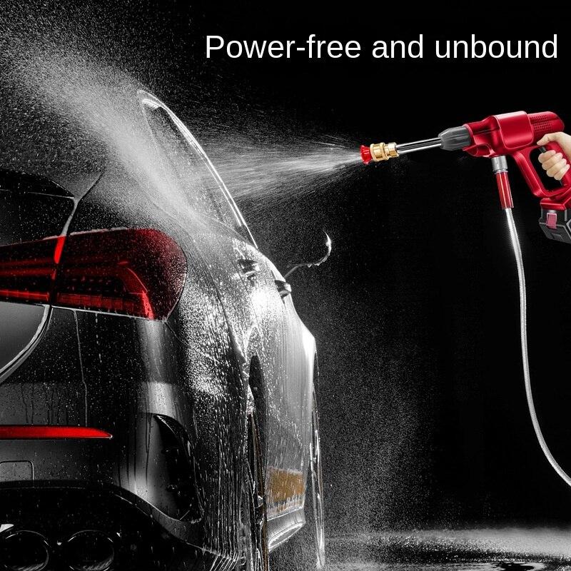 Перезаряжаемый водяной пистолет для мойки автомобилей, беспроводная машина для мойки автомобилей высокого давления, бытовой портативный насос для мойки автомобилей, литиевая батарея, мойка автомобилей