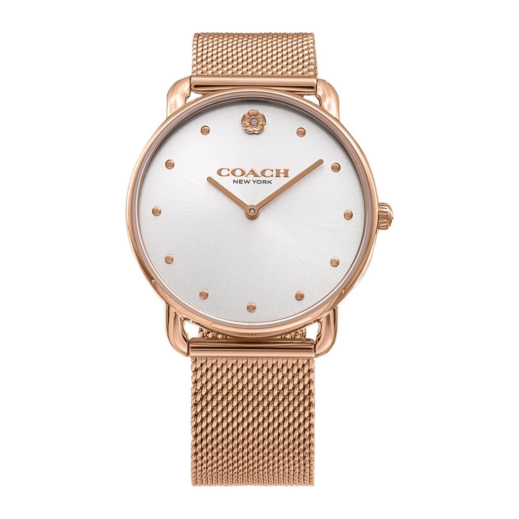 Watch ELLIOT Stainless Steel Mineral Glass Quartz Daily Waterproof 14504209 Pink Gold [Coach] Women's [Item]