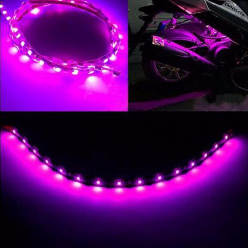 Super Bright New Vehicle Car LED Light Strips Purple Flexible Waterproof DC 12V 30cm 15 LED SMD