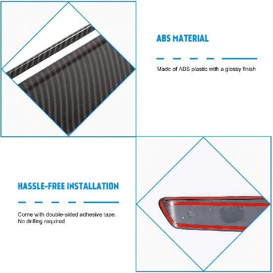 JeCar Carbon Fiber Hood Scoop Vent Inserts Trim for 2015-2024 Dodge Challenger Exterior Accessories