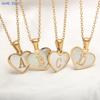 MHS.SUN Stainless Steel Heart Initial Necklace for Women Girls Gold Plated A-Z 26 Letter Pendant Choker Jewelry Birthday Gifts