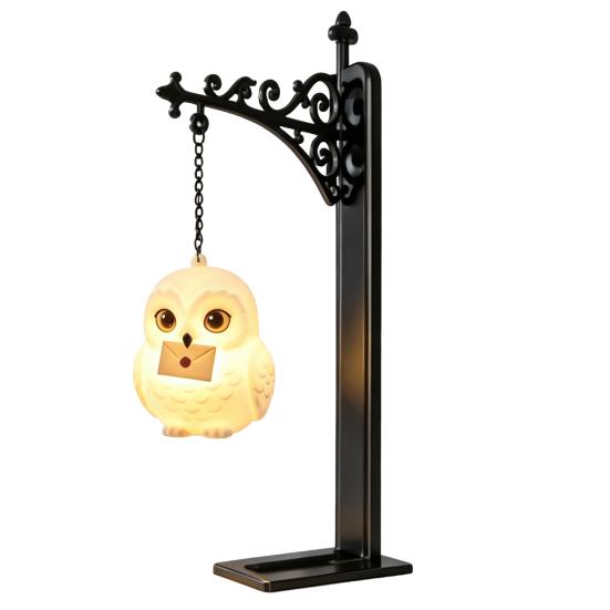 Decorative Bookshelf Lamp Metal Magic Owl Hanging Bookend Lamp, Resin Animal LED Night Light, Pastoral Style Table Decor Deer Bird Light