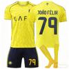 Подростки Дети Взрослые Индивидуальное Имя Футбольная Форма 2025-26 Аль-Наср Домашняя №79 ЖОАН ФЕЛИКС Тренировочный Комплект с Носками
