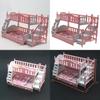 Mini Doll Bed Toy 17cm Elegant European Style Twin Bunk Princess Bed For Imaginative Play