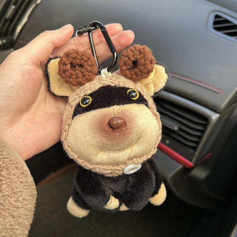 Cute Creative Bee Puppy Charm Bag Pendant Cute Diy Hanging Decoration Funny Keychain Kawaii Backpack Decoration Gifts