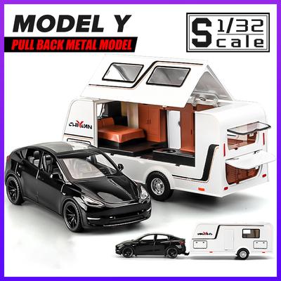 Масштаб 1/32 Tesla Model Y Caravan, металлический литой под давлением сплав, игрушечная модель автомобиля, грузовики для детей, игрушки, автомобили, коллекция для хобби