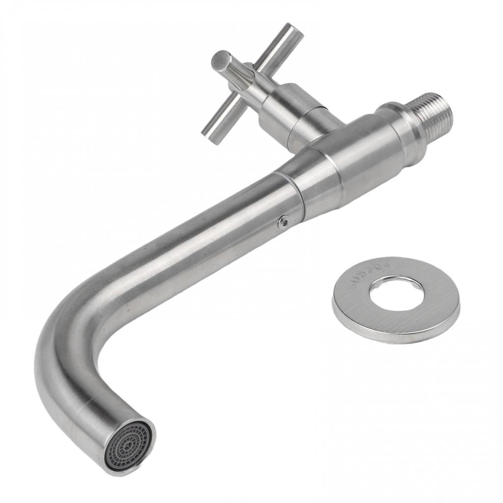 Настенный смеситель из нержавеющей стали 304 с круглым изливом для уличного крана