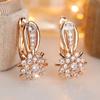Сверкающие серьги-капли с цветком из белого циркона для женщин, роскошные свадебные аксессуары, изысканное ювелирное украшение в подарок