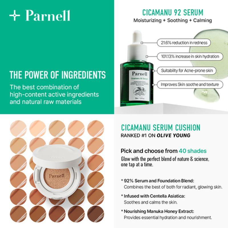 [PARNELL] *new* Cicamanu Serum Cushion (40 colors)