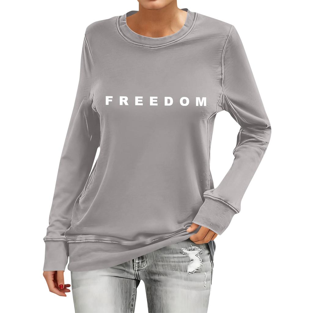 Women's Fashion Casual Long Sleeve Printed Neck Top