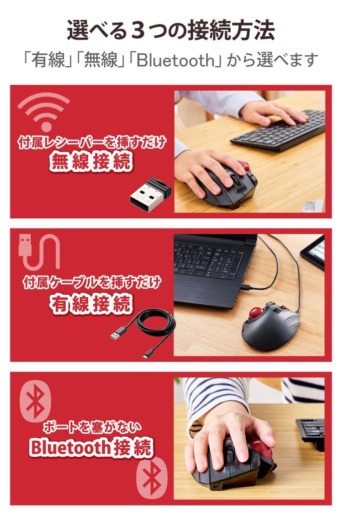 Мышь ELECOM Trackball Thumb 8 Button Tilt Function Black Проводная/беспроводная/Bluetooth M-XPT1MRXBK