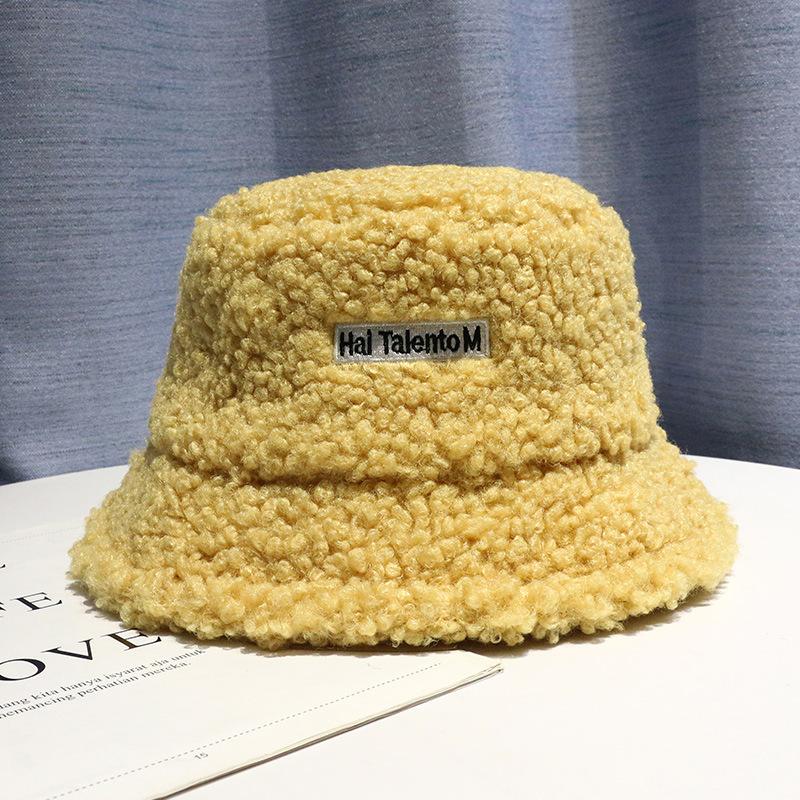 Lamb Faux Fur Bucket Hat Thickened Warm Teddy Velvet Winter Hats For Women Lady  Outdoor Plush Fisherman Hat