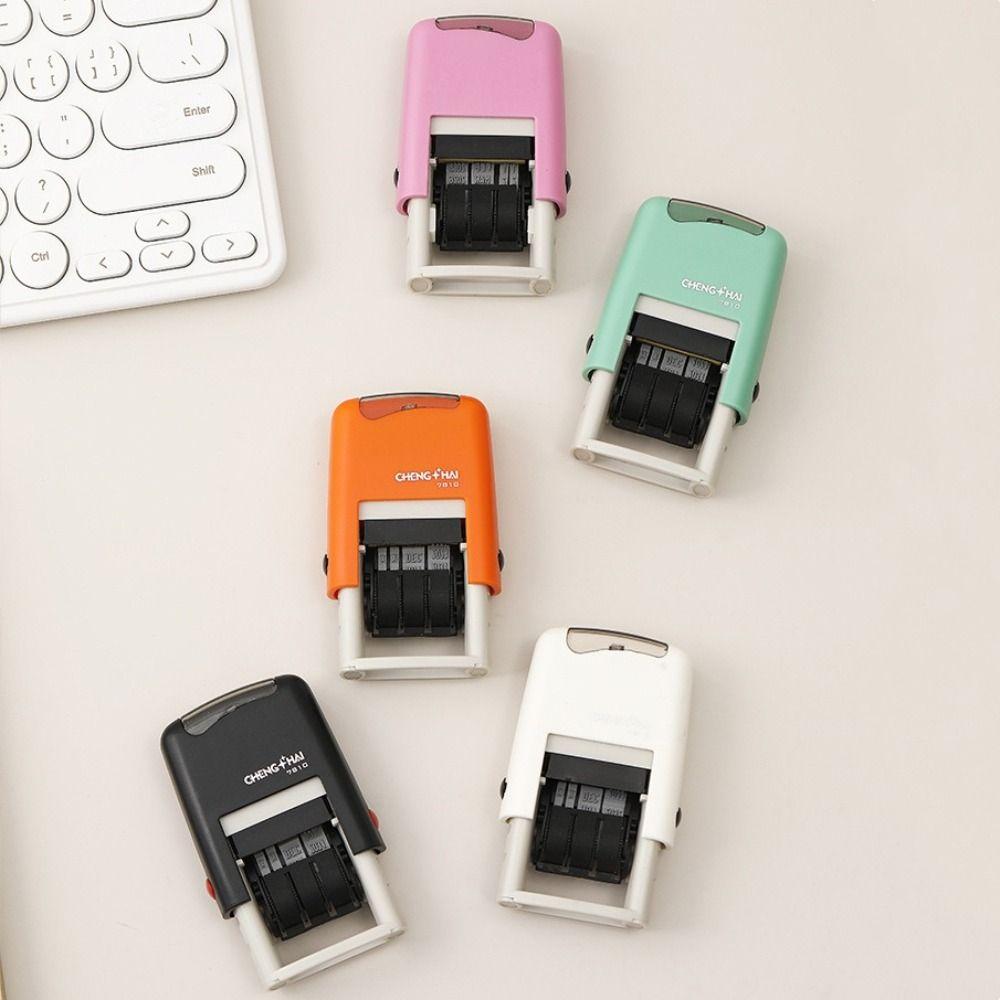 Handle Account Self-Inking Stamps English Version Date Wheel Stamp Date Stamps DIY Painting