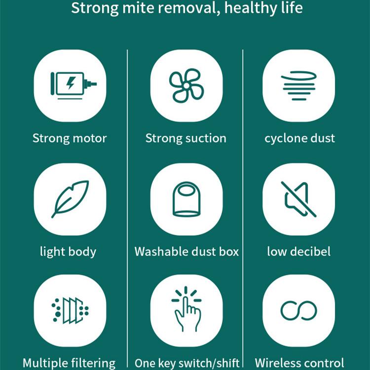 Профессиональный беспроводной портативный пылесос для удаления пылевых клещей, домашняя кровать, одеяло, подушка, ковер, диван, средство для удаления клещей, портативный пылесос