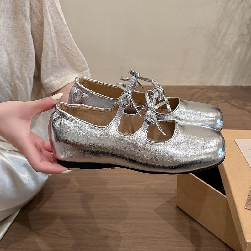 Inner heightening French retro Mary Jane shoes, spring and autumn are not tired, shallow mouth single shoes, soft-soled ballet shoes