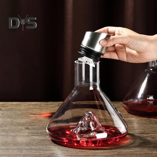 Стеклянный графин для вина с аэратором, фильтрация из нержавеющей стали, 12 каналов аэрации, емкость 1600 мл, графин для красного вина ручной работы для винных бутылок