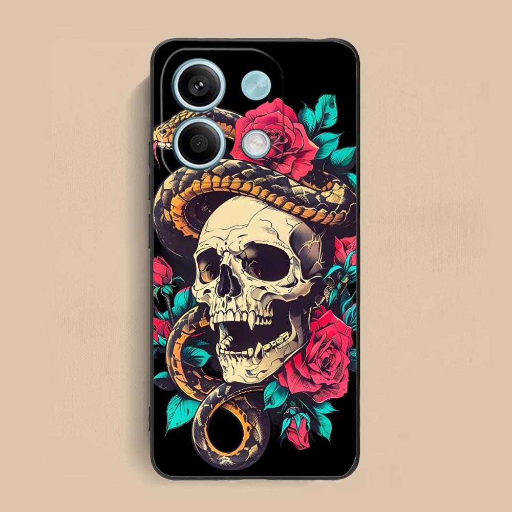 Skull Lover Phone Case for Xiaomi Redmi Note 14 13 12 11 10 9 S A Pro Plus Lite 5G Black Cover Smartphone Cellphones
