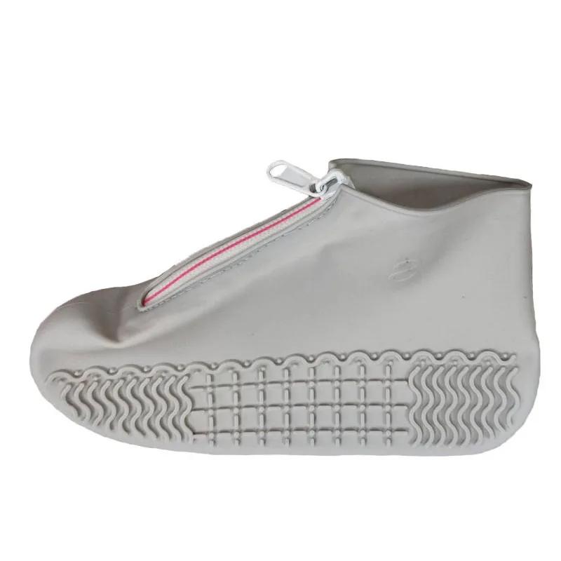 Нескользящие бахилы с застежкой-молнией спереди для защиты от дождя, водонепроницаемые кроссовки, теннисные чехлы для женщин и мужчин, моющиеся силиконовые галоши для обуви