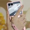 GKK For Samsung Galaxy Z Flip7 5G Case with Wrist Strap/Hinge Protection PC+Tempered Glass Slim Phone Cover