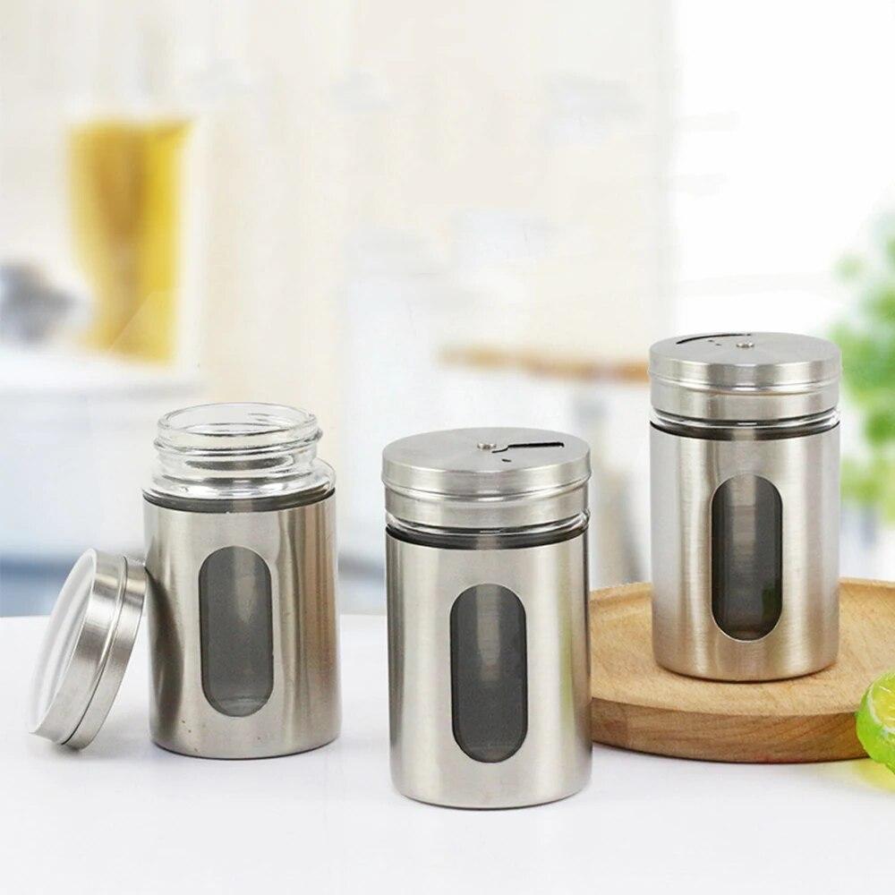 Bbq Spice Organizer Stainless Steel Kitchen Supplies Barbecue Seasoning Bottle Sugar Salt Pepper Shaker