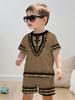 New Girls' Clothing Casual and Fashionable Cartoon Print Kids Round Neck Short-sleeve T-shirt and Shorts Set children's clothing