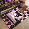 Custom Kuromi Mat Personalized Name, Polyester Washable Indoor Entryway Rug, Gift for Christmas, Easter, Thanksgiving Day