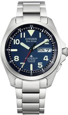 Наручные часы CITIZEN 20 АТМ Водонепроницаемые Легкие Титановые часы с Днем Датой Люминесцентные Популярные Сапфировые Простые Дата Секундная стрелка (Радиоуправляемый,