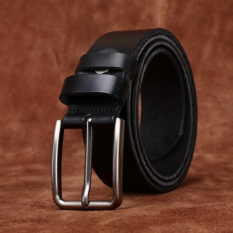 Whole Cowhide Cut Retro Belt Men'S Genuine Leather First Layer Cowhide Pin Buckle Simple Casual Jeans Belt Men'S