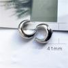 Новые геометрические простые минималистичные круглые золотые серебряные толстые металлические серьги-кольца для женщин ювелирные изделия шириной 1 см