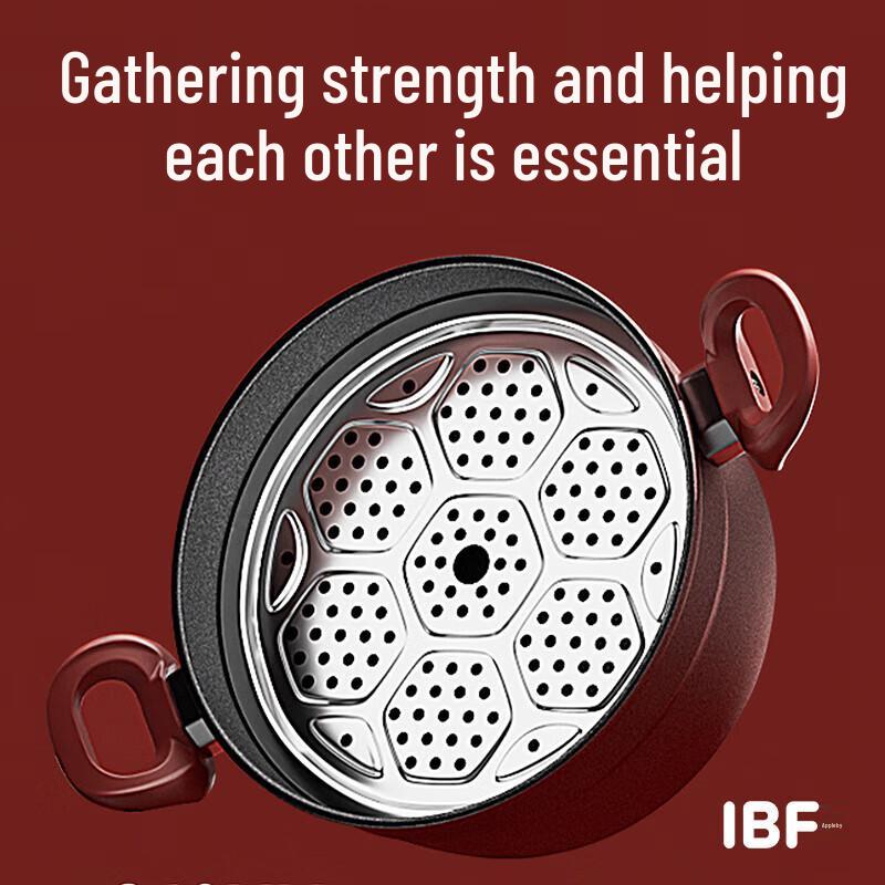 IBF Burgundy Heart Cooking Pot