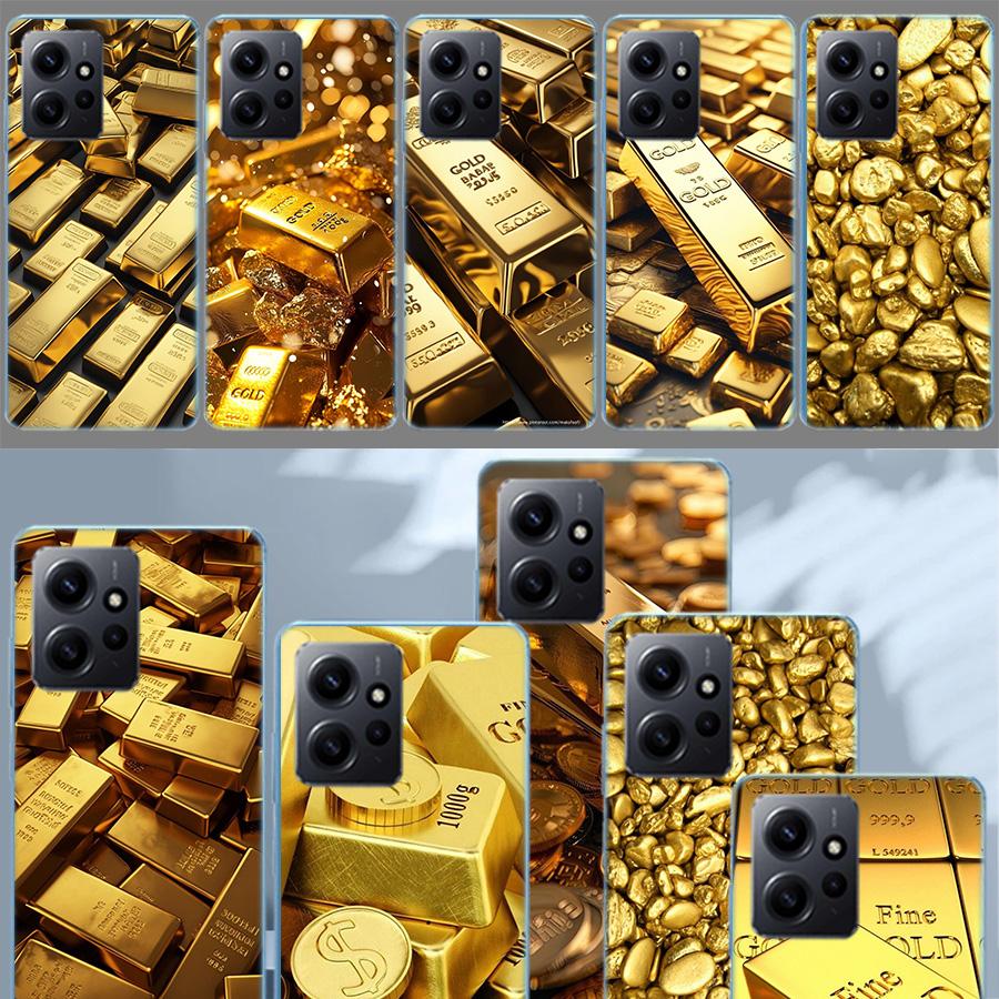 Gold Bar Wealth and Finance Phone Case For Redmi Note 14 15 Pro 5G 13 12 Pro Plus 11 11T 11E 11S 10 Pro 10S 9 9S Cover Cell Clea