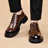 Thick Soled Men's Leather Shoes Minimalist Design Style Outdoor Leisure Business Party Office Youth Height Increasing Shoes