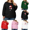 Women's Fashionable Casual Plus-Size Long Sleeve Pullover Printed Sweatshirt