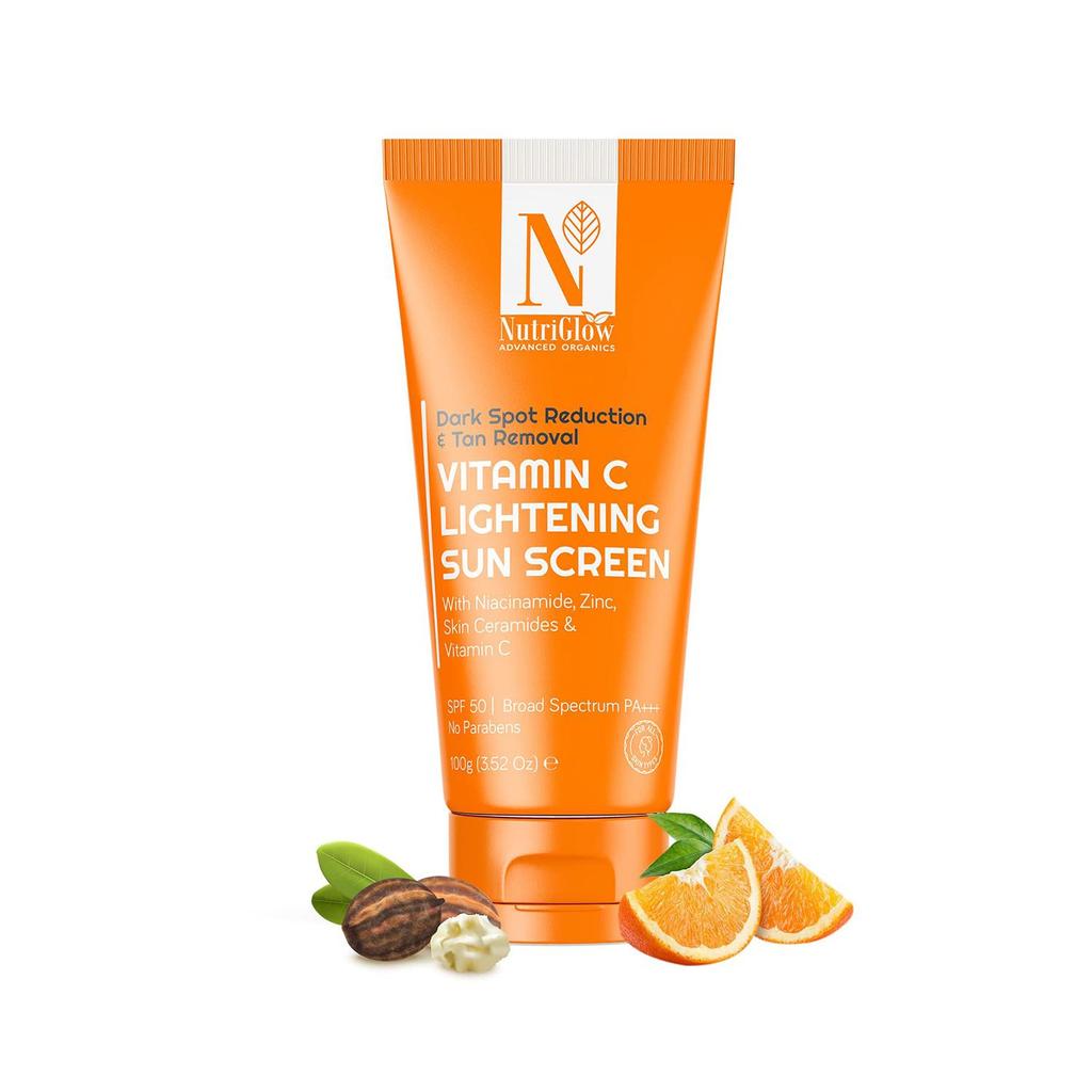 NutriGlow Advanced Organics Осветляющий солнцезащитный крем с витамином С SPF 50 для всех типов кожи
