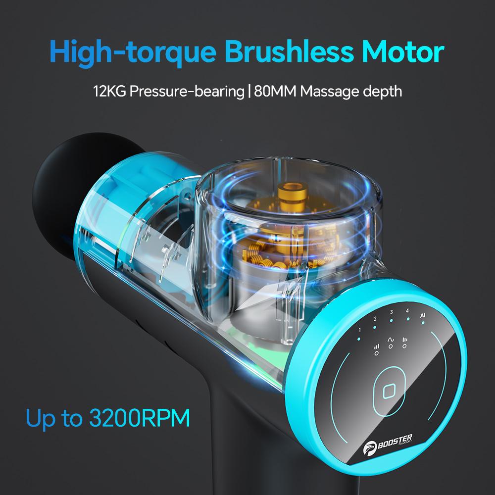 Массажный пистолет Booster M2-12V с ЖК-дисплеем, глубокотканная терапия, профессиональное расслабление тела, фасциальный пистолет для восстановления после фитнеса