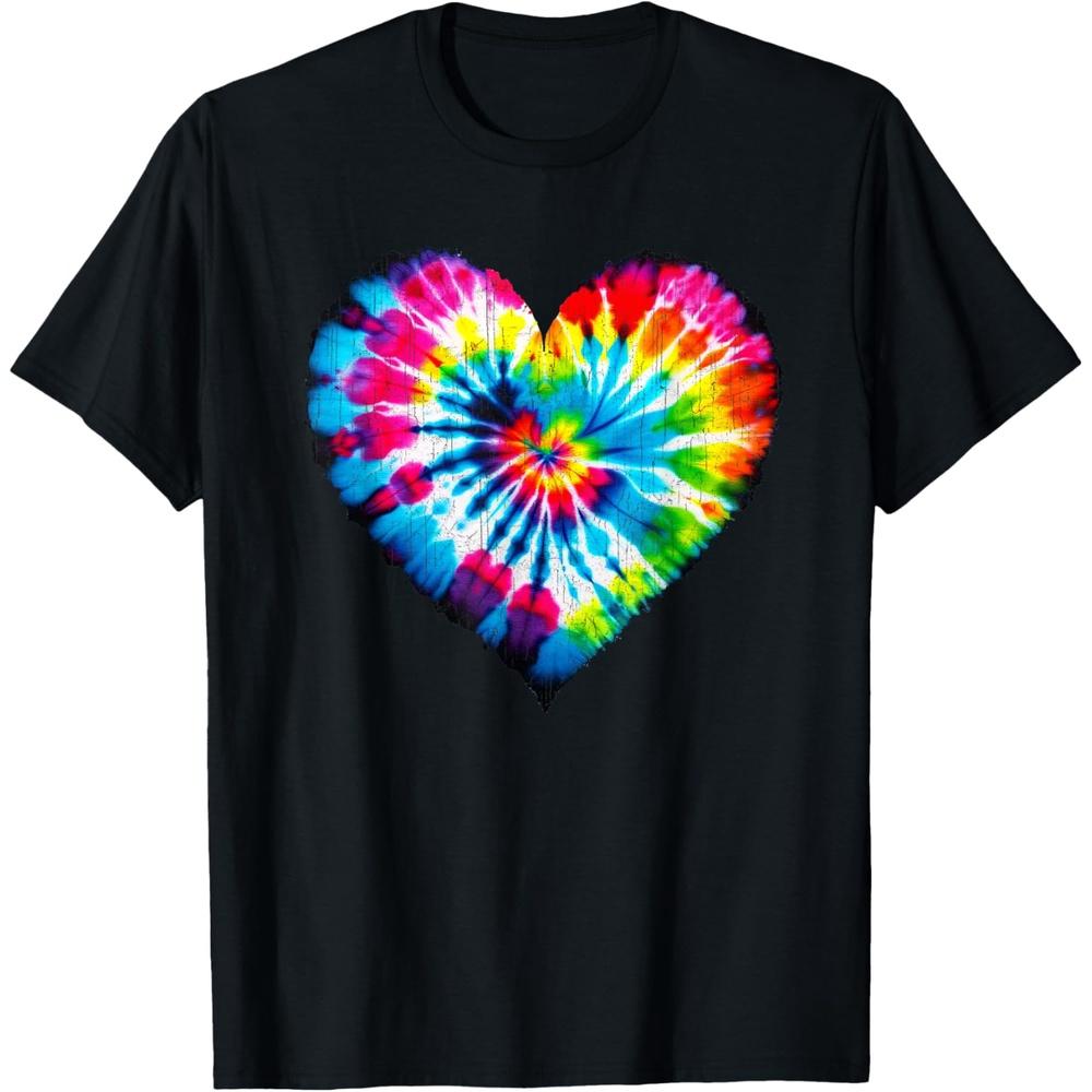 Tie Dye Valentines Colorful Hearts Day Men Women Girls T-Shirt