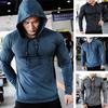 Men Sport Top Ipli Kapushonli Uzun Qisma Slim Fit Yumshoq Nafas Oluvchan Yuqori Elastik Tez Quriydigan Teshikli To'rli Yugurish Mashg'ulotlari Yozgi Bahorgi Sviter