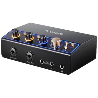 TONOR Distribution Audio Double XLR Channel Audio Mixer с петлей обратной связи для контента Studio Professional для живого контента TX510 White Interface, RGB,