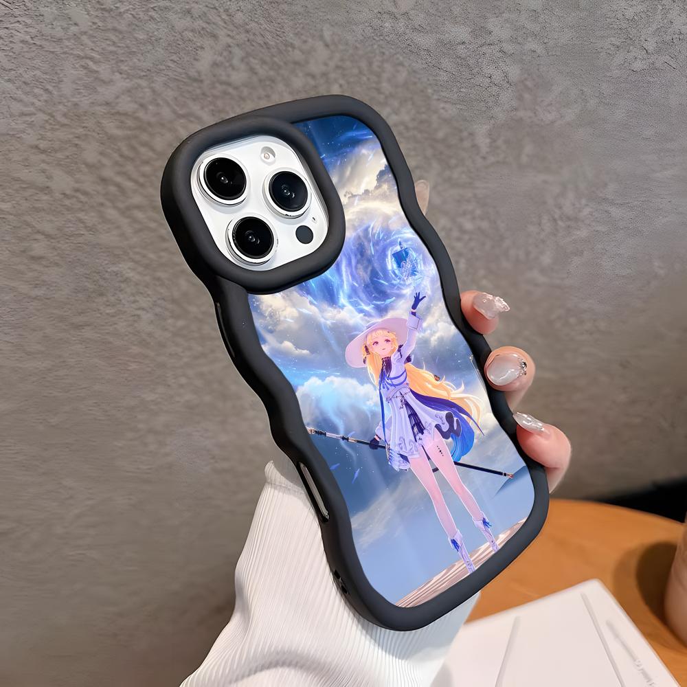 Wuthering Waves Phoebe Phone Case for iPhone 17 16 15 14 13 12 11 Air Pro Max Plus Wavy Edge TPU Colorful Cover Luxury Cover