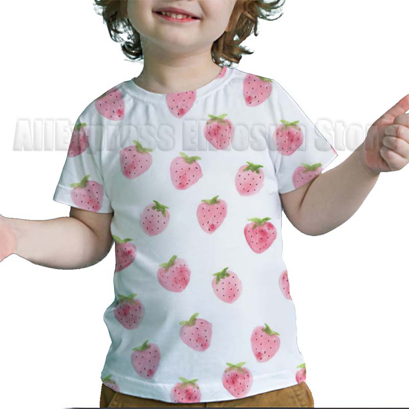 Toddler 3D Funny Fruits Printed T Shirts Baby Boys Girls Kids Tee Tops Summer Children Avocado Strawberry Lemon Apple T-shirts
