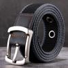 Мужской и женский повседневный ремень, пряжка из сплава, эластичный тканый дышащий ремень из холста, ремень для брюк в корейском стиле