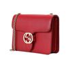 Gucci Interlocking G Leather Chain Crossbody Bag In Red For Women Daily Use