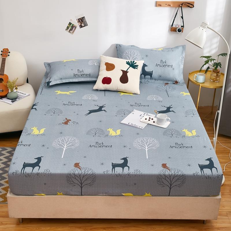 Водонепроницаемая простыня на резинке для дома, эластичная простыня, приятная для кожи, покрывало для кровати, постельное белье в цветочном стиле(Нет наволочки)