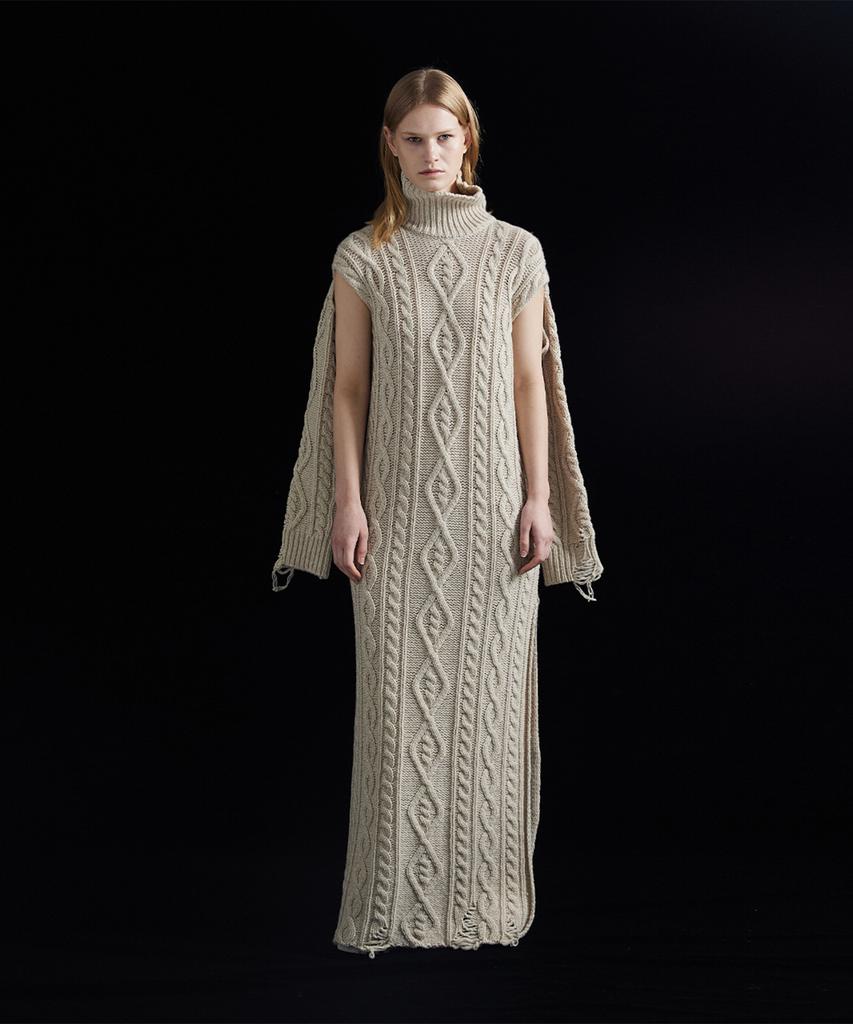Meuameu Cable Destroyed Knit Dress