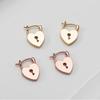 Heart Keyhole Min Silver Resin Earrings