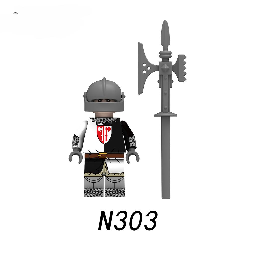 N301-308 Средневековая война, шотландский великий фехтовальщик, солдат, строительные блоки, игрушки