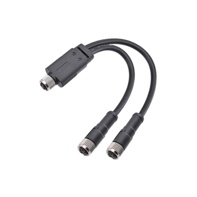 Waterproof Y type Split-line M8 Connector Male Female Plug With 1M Wire Cable Thread Docking for Camera Monitor Medical Ebike